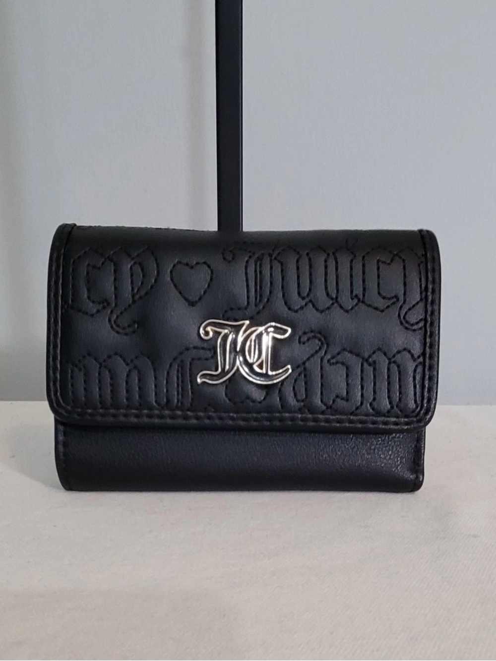 Juicy Couture Pink League Wallet Double Sided Trifold Black